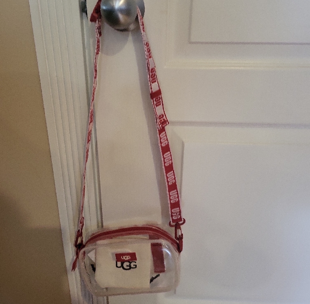 UGG Transparent Crossbody Bag with Red Details